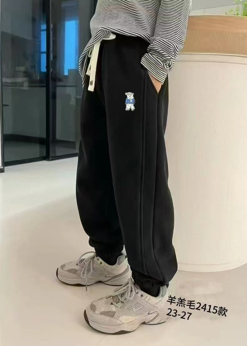 冬季长裤儿童运动裤运动裤儿童童裤加绒休闲裤子洋气春秋童装