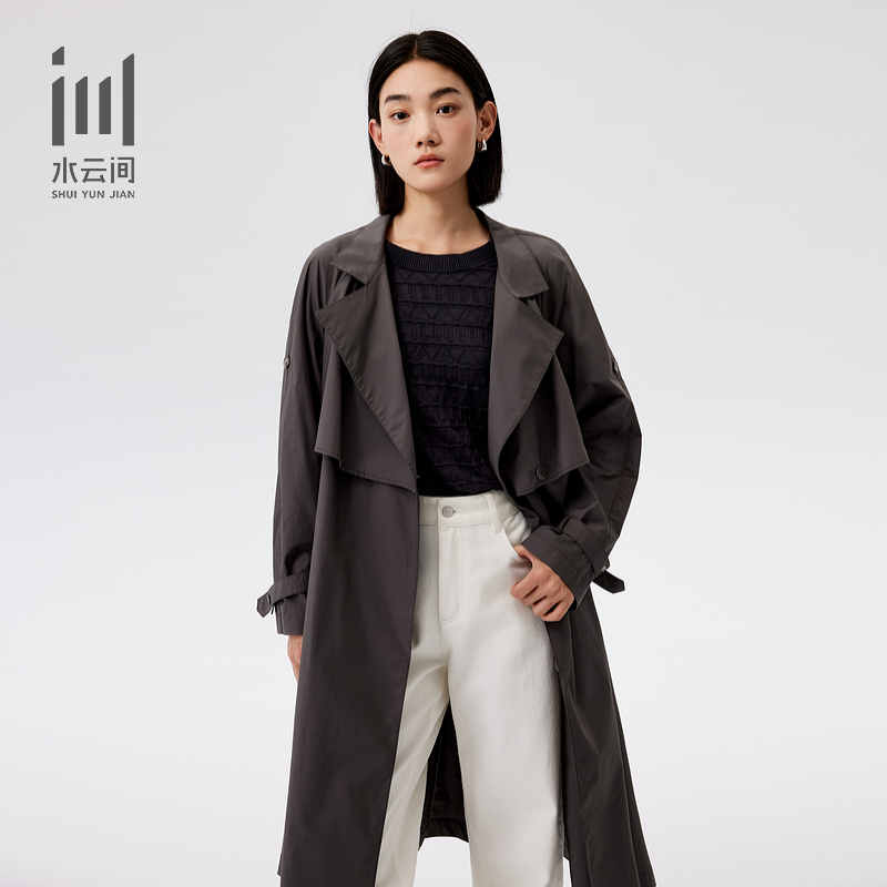 【9.29直播立减】款翻领通勤休闲英伦风休闲风衣外套女12430397