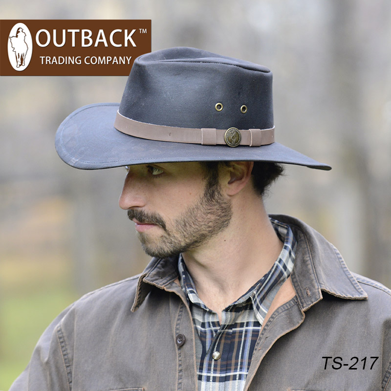 美国进口OUTBACK西部纯棉油布防水牛仔帽澳洲牛仔骑士帽 西部巨人