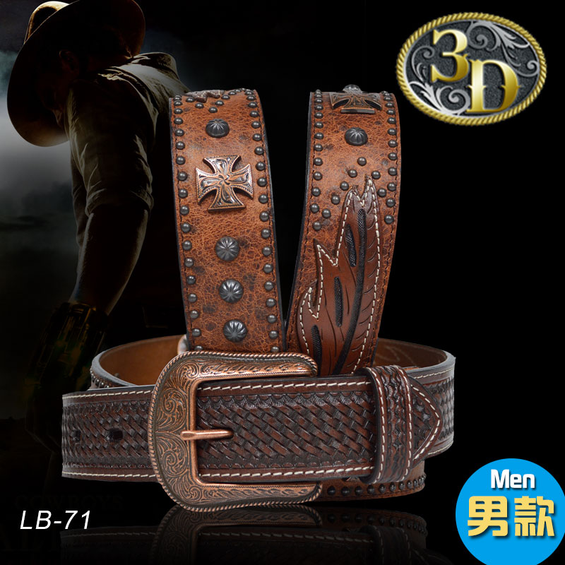 美国进口3D骑马马术西部腰带 男款牛仔腰带 西部巨人马术用品