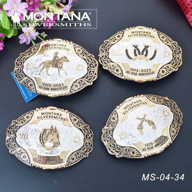  【新】进口Montana美国西部牛仔腰带巴扣皮带腰带巴扣西部巨人马