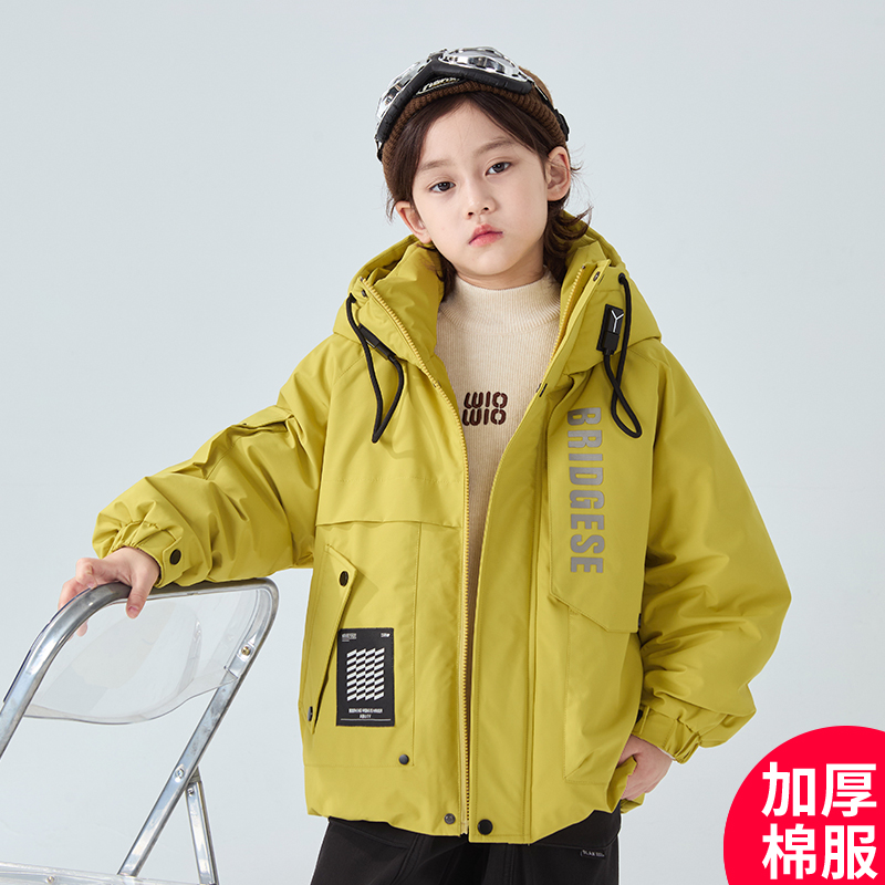 男童冬款棉服2024新款休闲中大童洋气加厚外套潮DF077