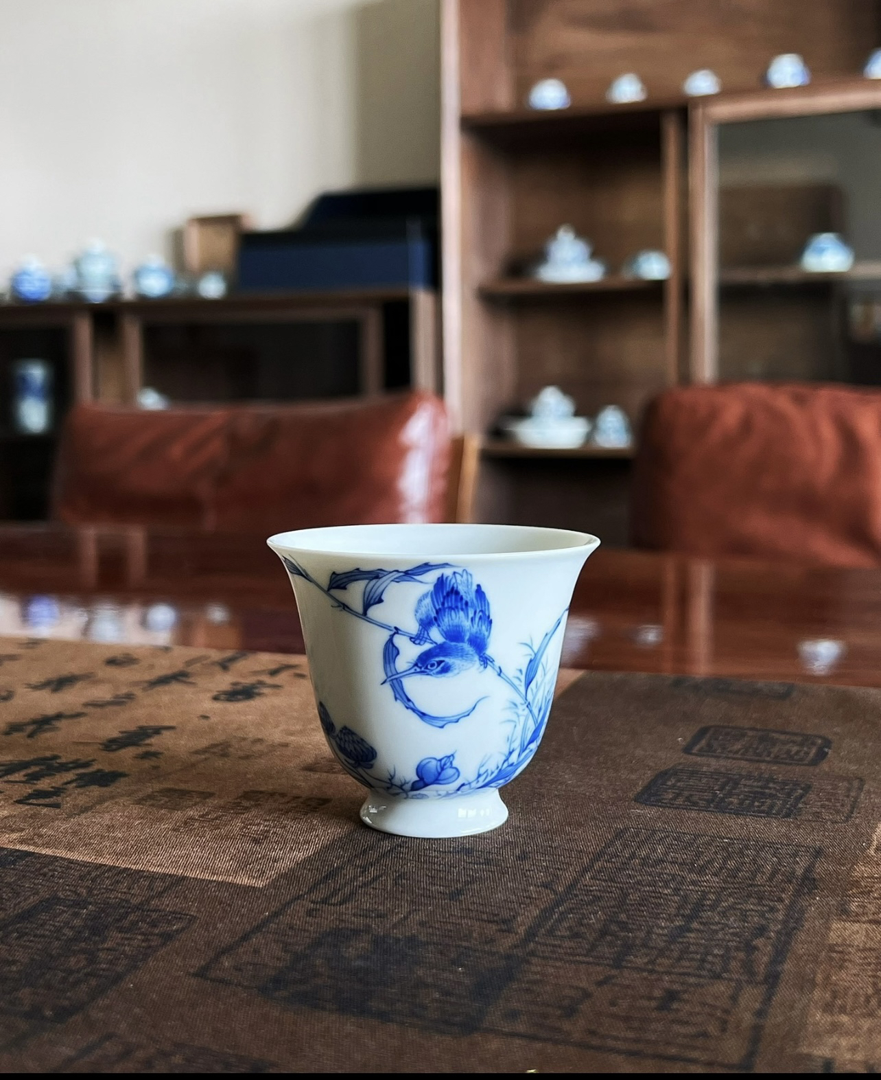 竹林草堂单翠铃铛杯陶瓷手绘主人杯名窑
