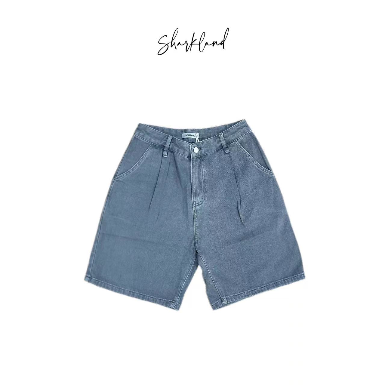 特 定制款水洗灰高级百搭牛仔短裤 23290