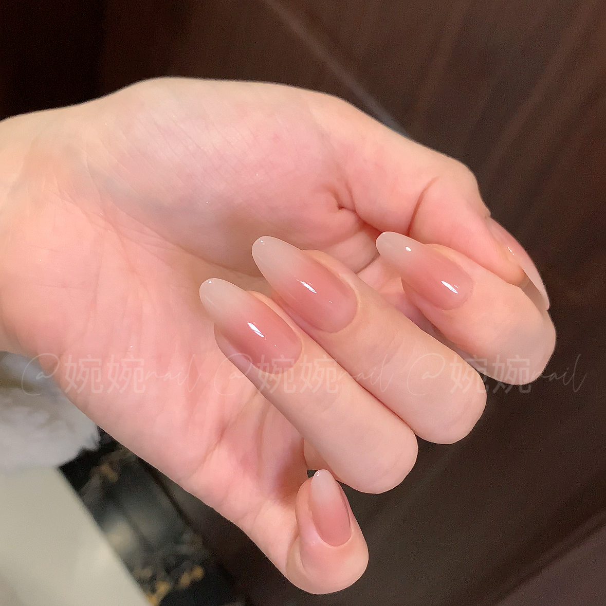 【乳乳奶盖】纯手工纯欲简约腮红乳白渐变干净百搭穿戴甲贴片