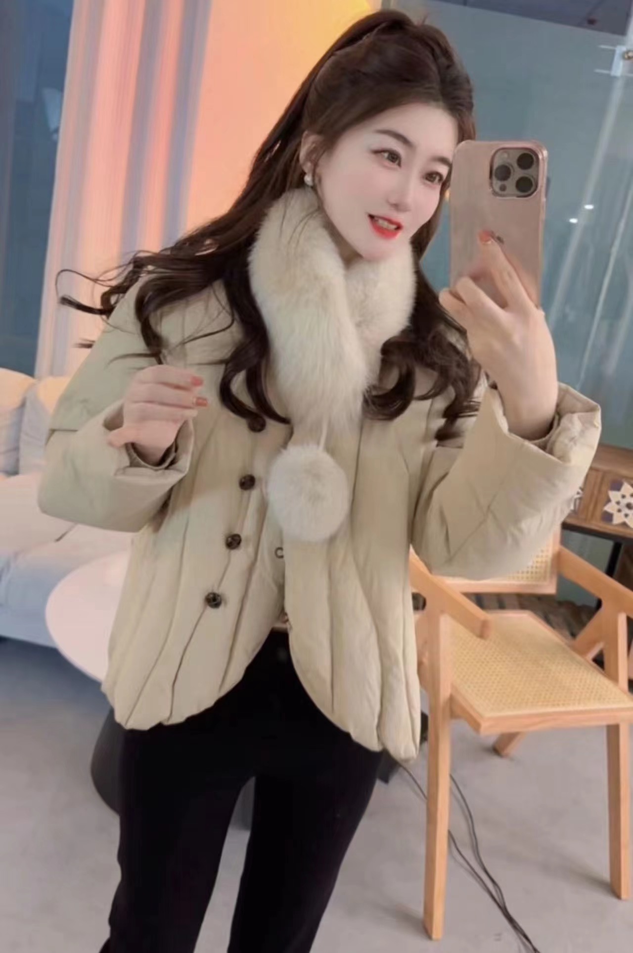 『奶茶爱恋 S 』简约设计百搭时尚高品质厚款羽绒服801