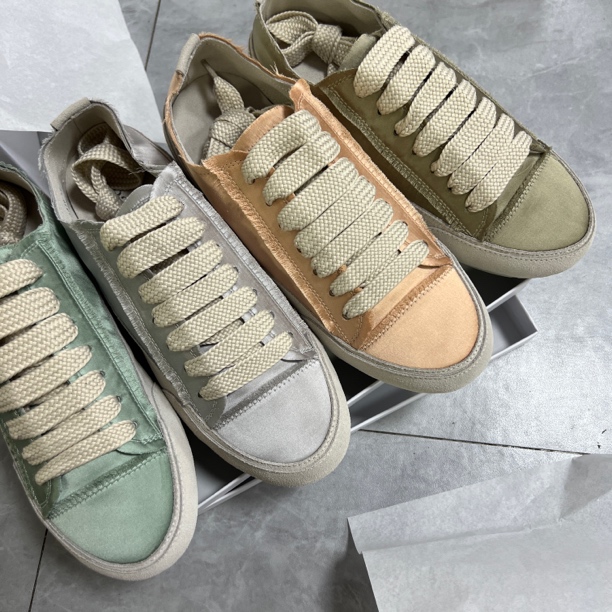 绸缎厚底休闲脏脏鞋复古经典拼接低帮