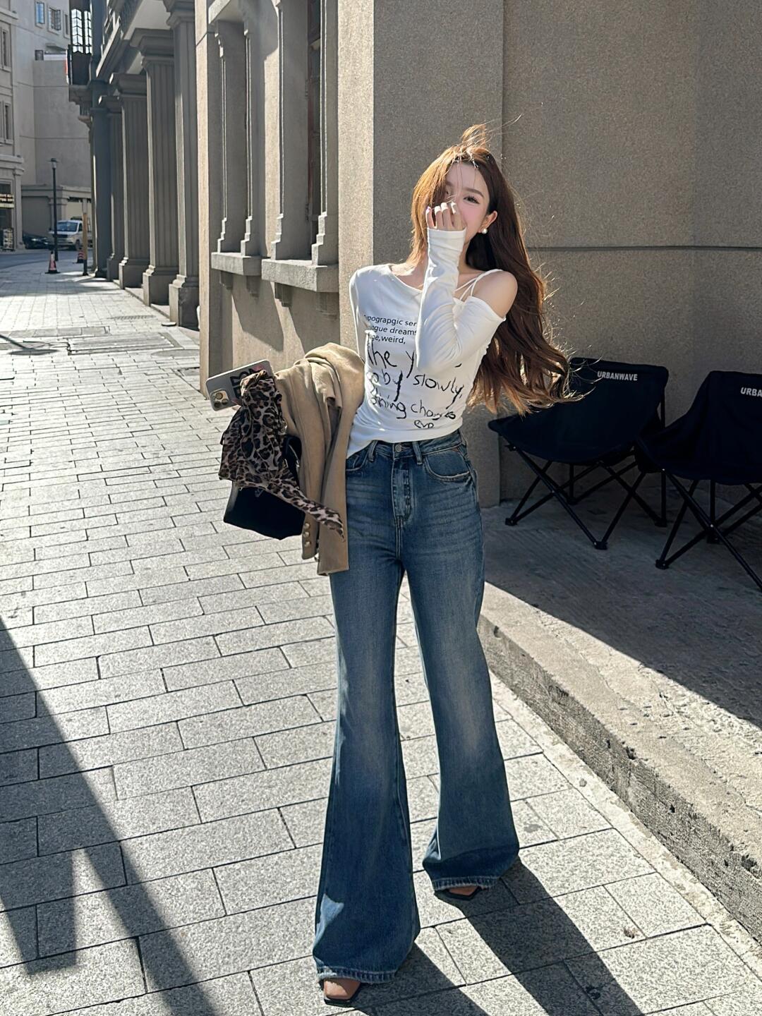 NO退NO换 阔腿裤 牛仔裤 默认微瑕 