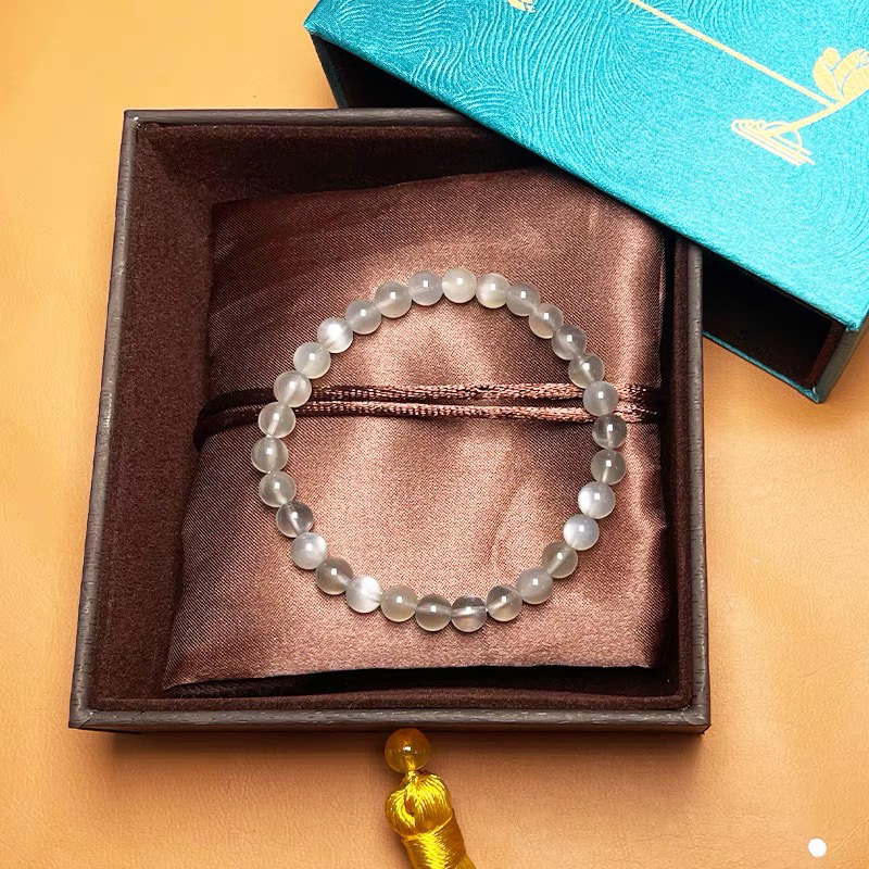 天然银月光石手链奶茶月光单圈冰透月亮石单圈女多样性发一