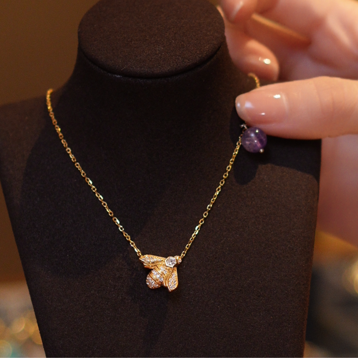 水晶蜜蜂项链HTC0143