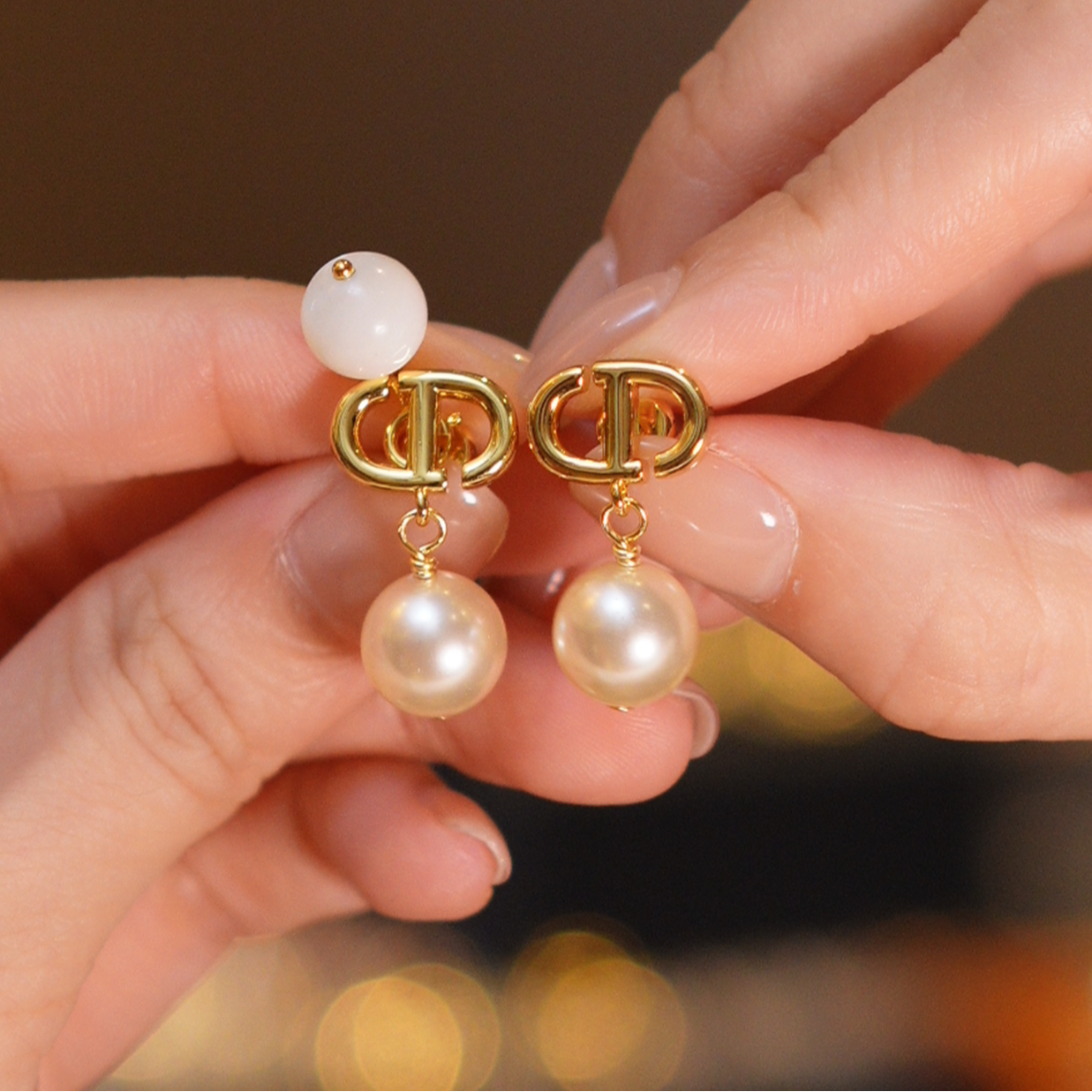 贝母单珠耳钉HTJF0072