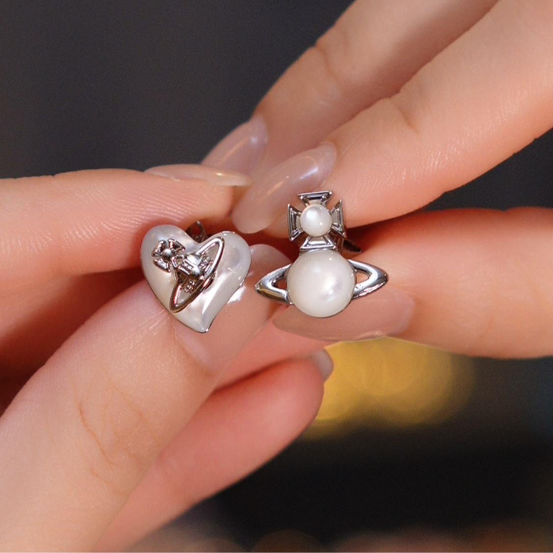 贝母AB迷你星球耳钉HTJF0071