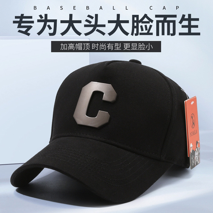 春秋新款棒球帽现货简约韩版高冠帽户外硬顶鸭舌帽NY&LA金属C标