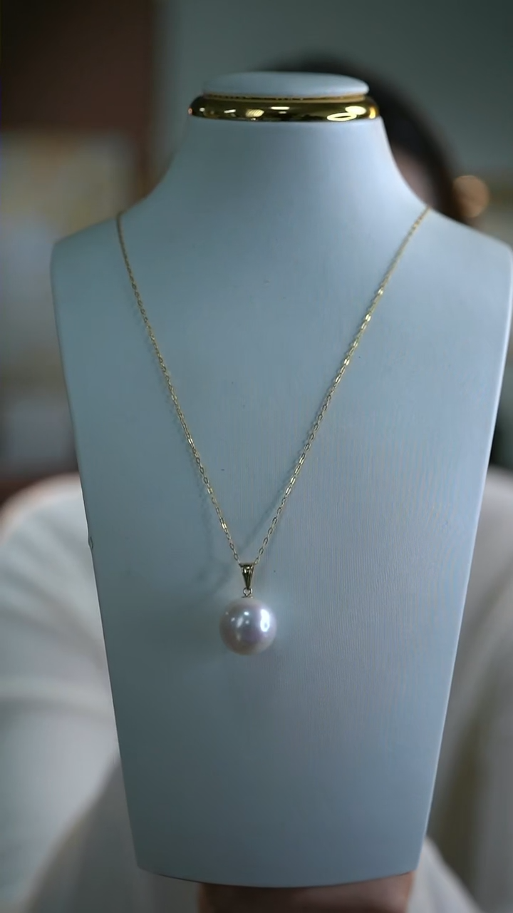 【闪购商品】淡水珍珠吊坠(赠链)18K金镶嵌14mm