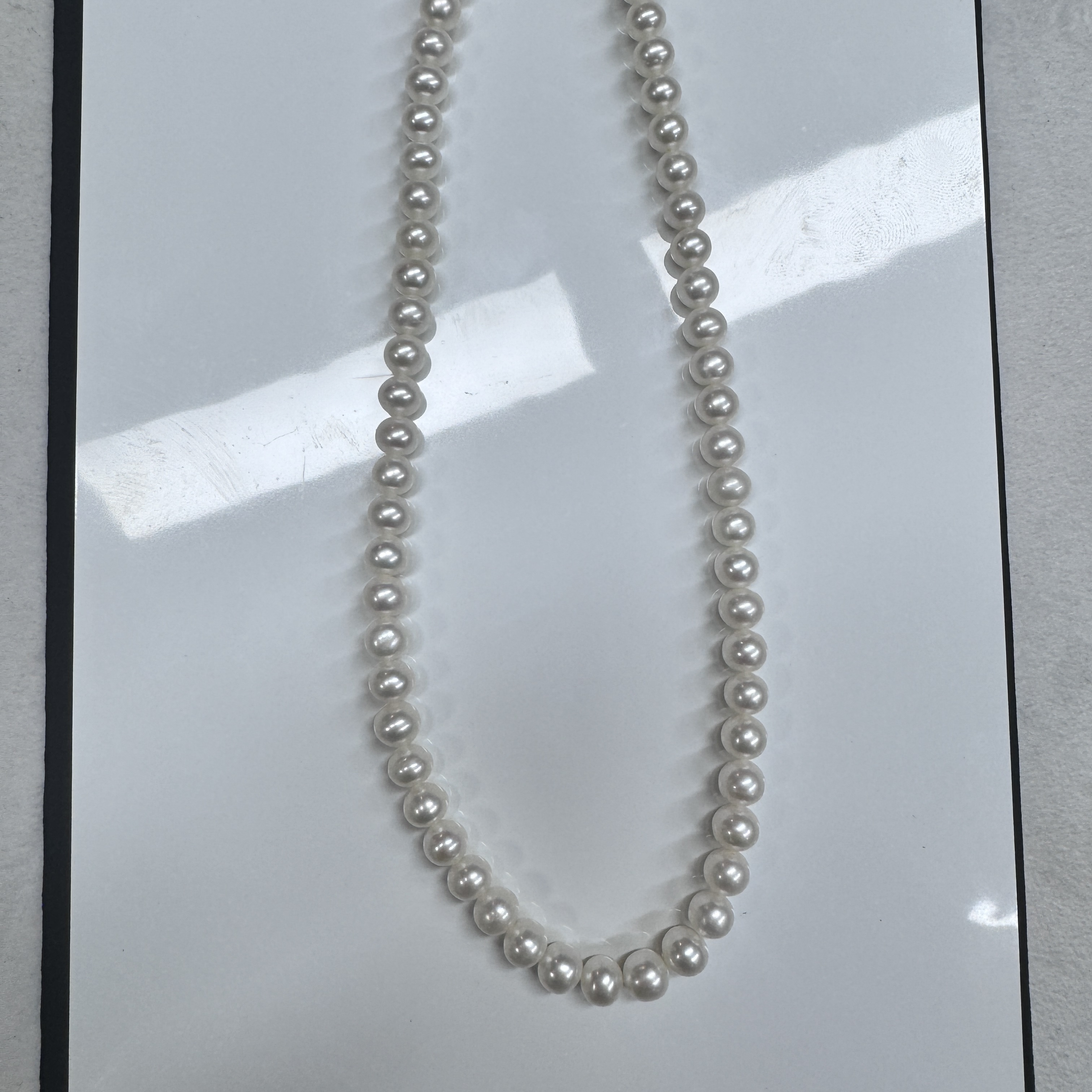 4-5mm淡水珍珠项链冷白珠光14K金镶嵌