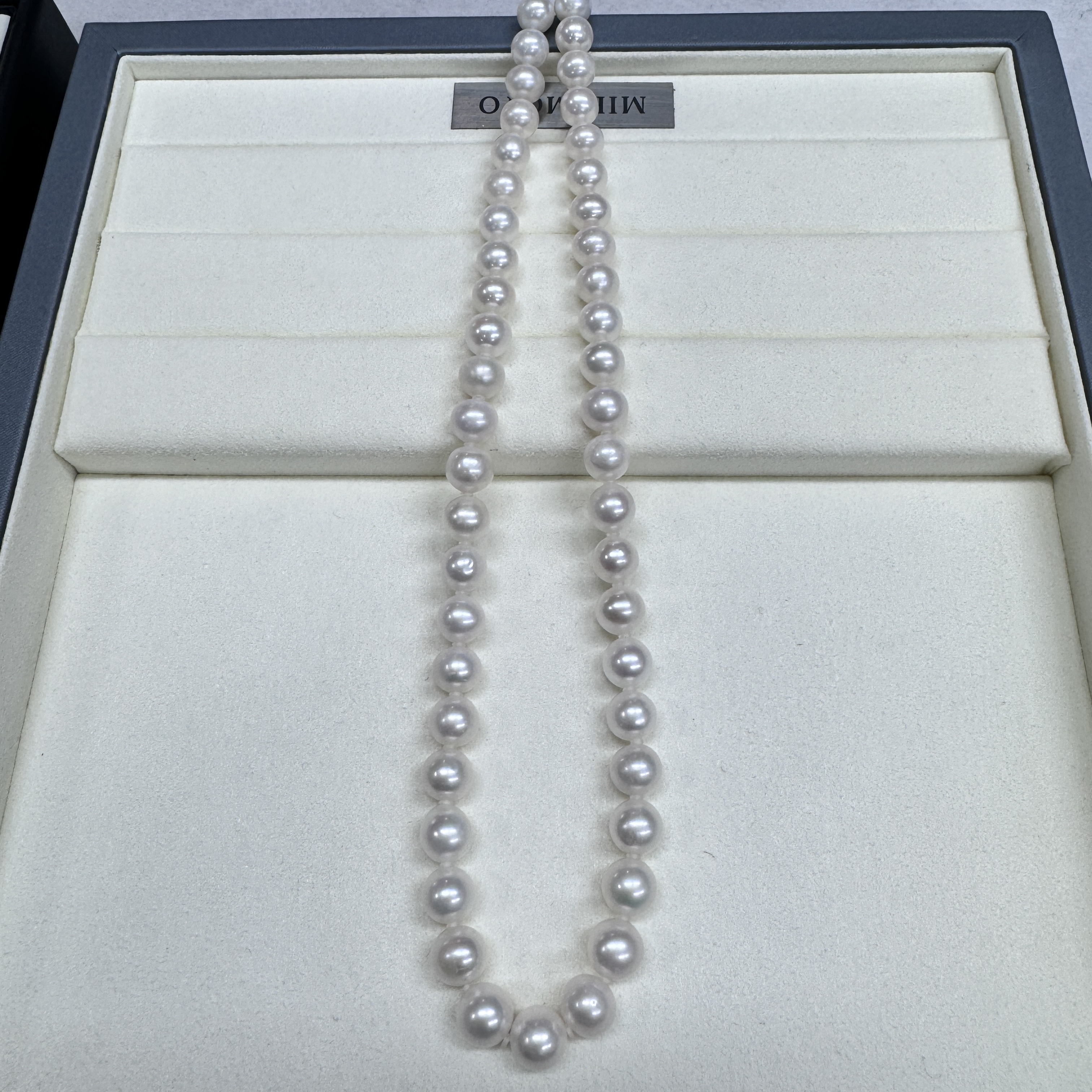 （万能）9-10mm淡水珍珠项链14k金镶嵌