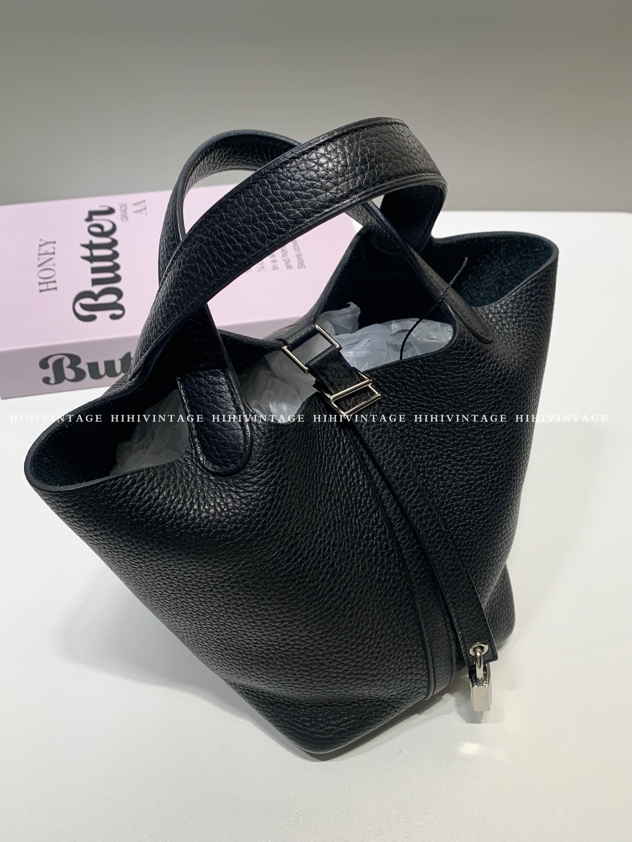 99新 Hermes/爱马仕 HIHI/黑银菜篮子18 D刻/10659339