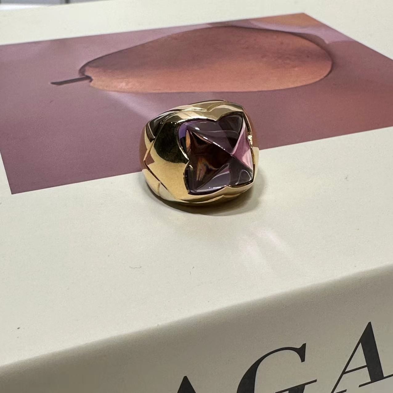 95新 BVLGARI/宝格丽 HIHI/宝格丽 金字塔戒指/10159006