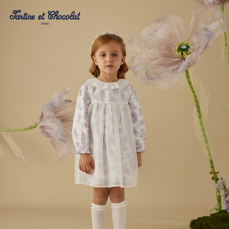 TC法国巧克力童装25春新品女童连衣裙背心裙套装CIOWF1242B