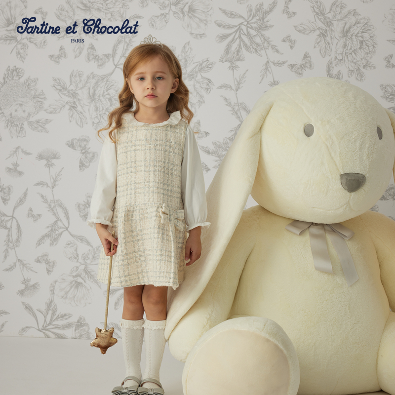 TC法国巧克力童装25春季新品女童小香风连衣裙CICZF1143A