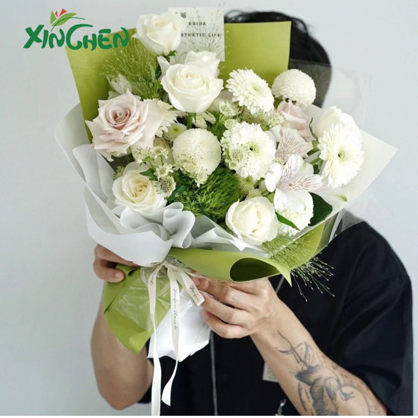 欣辰资材七夕40色彩色马卡龙颜色包装纸防水鲜花礼品包装材料纯色