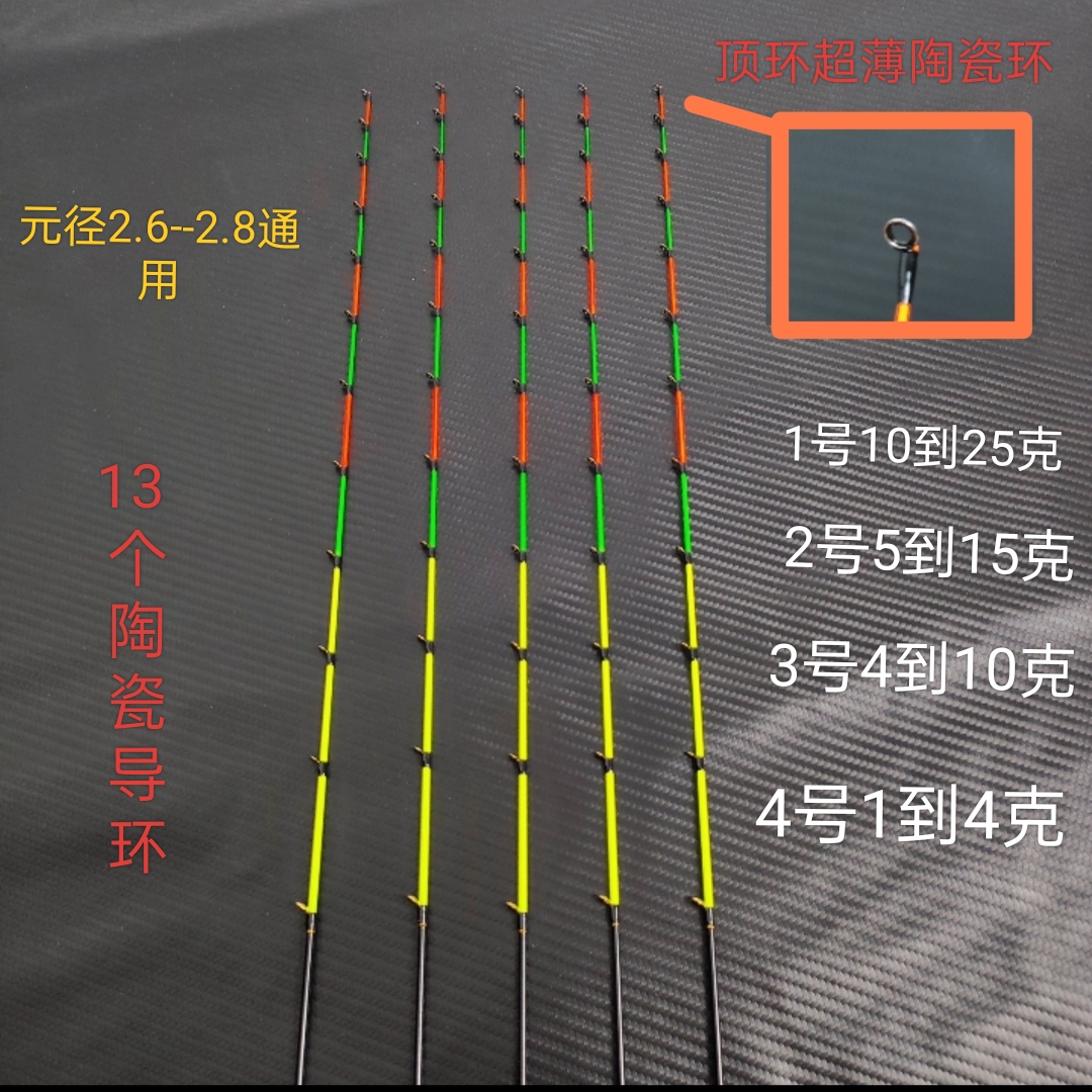 桥筏抗风全陶瓷环纳米竿稍，金色薄框架陶瓷环