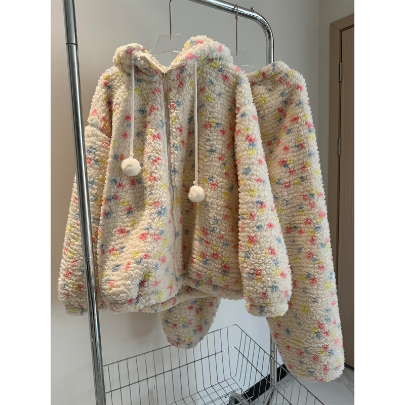 少女珊瑚绒睡衣女冬季加绒加厚2025新款连帽大码可外穿家居服套装