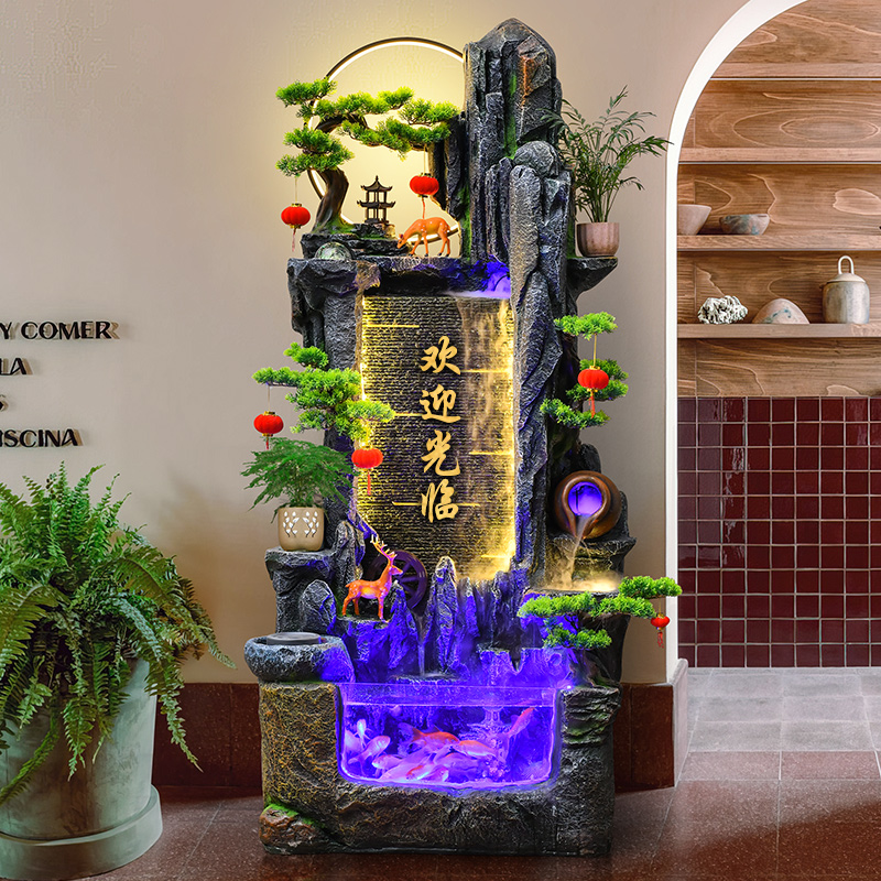 假山流水喷泉送礼新年鱼缸景观装饰客厅阳台别墅庭院落地摆件送礼
