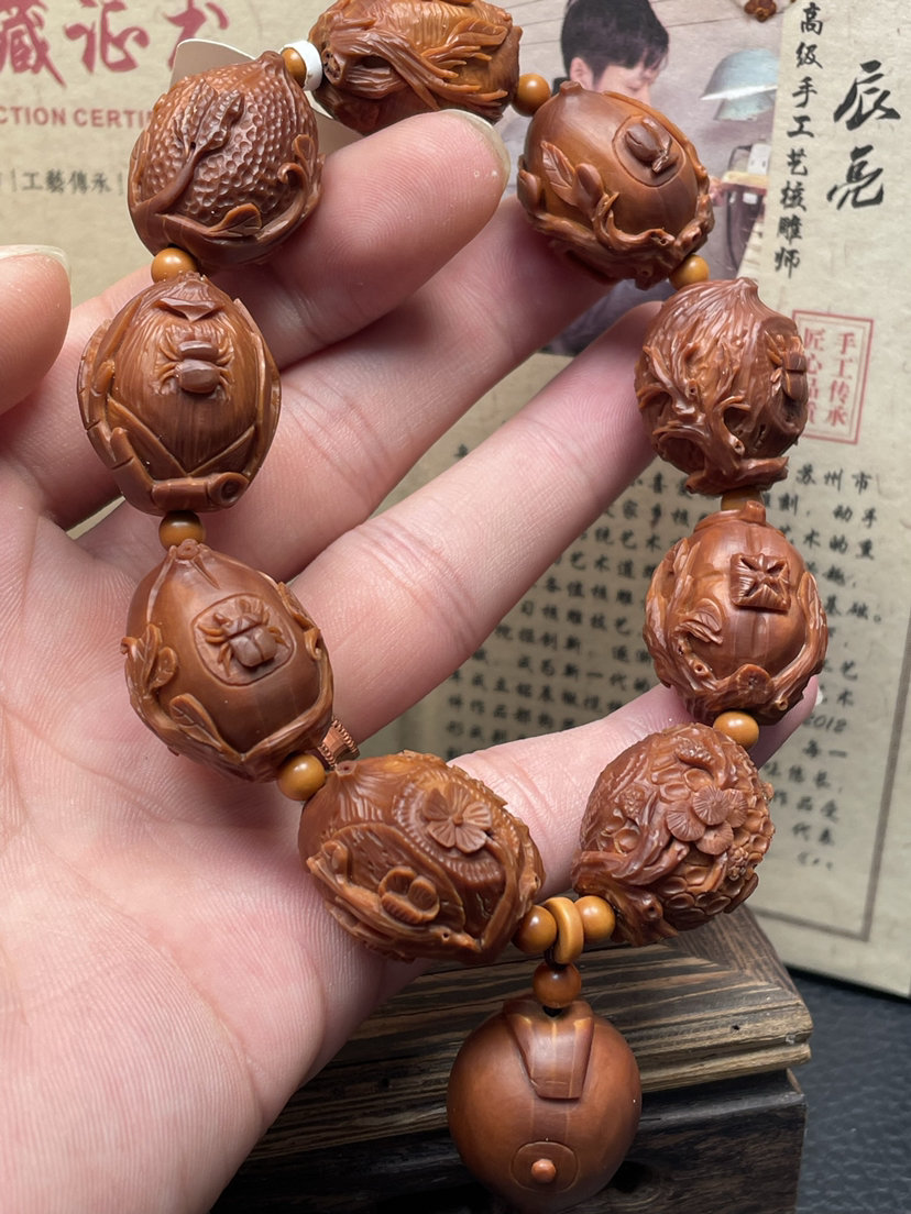 老树老料把把壶橄榄核雕