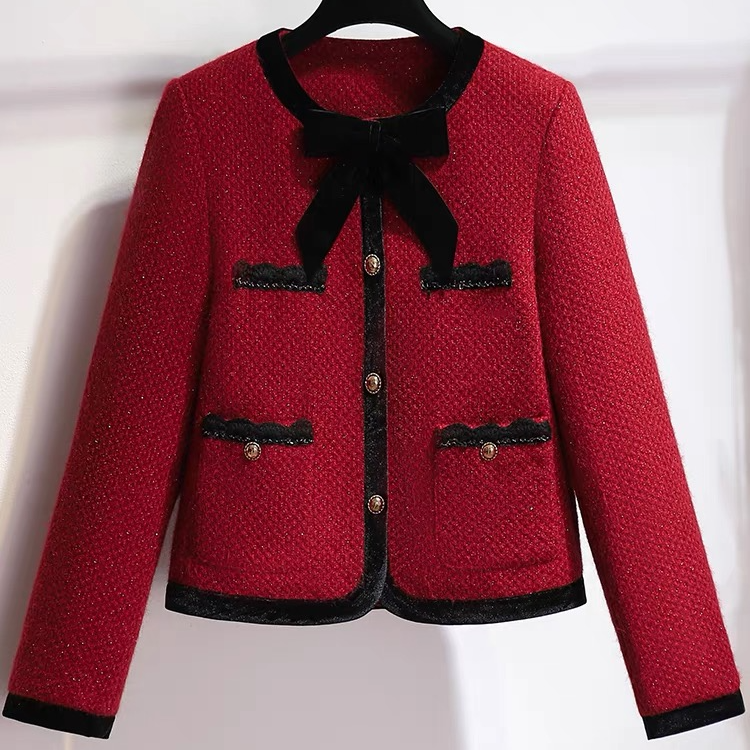 【1351-1400毛呢短外套】女毛呢外套部分微瑕介意勿拍小香风气时尚