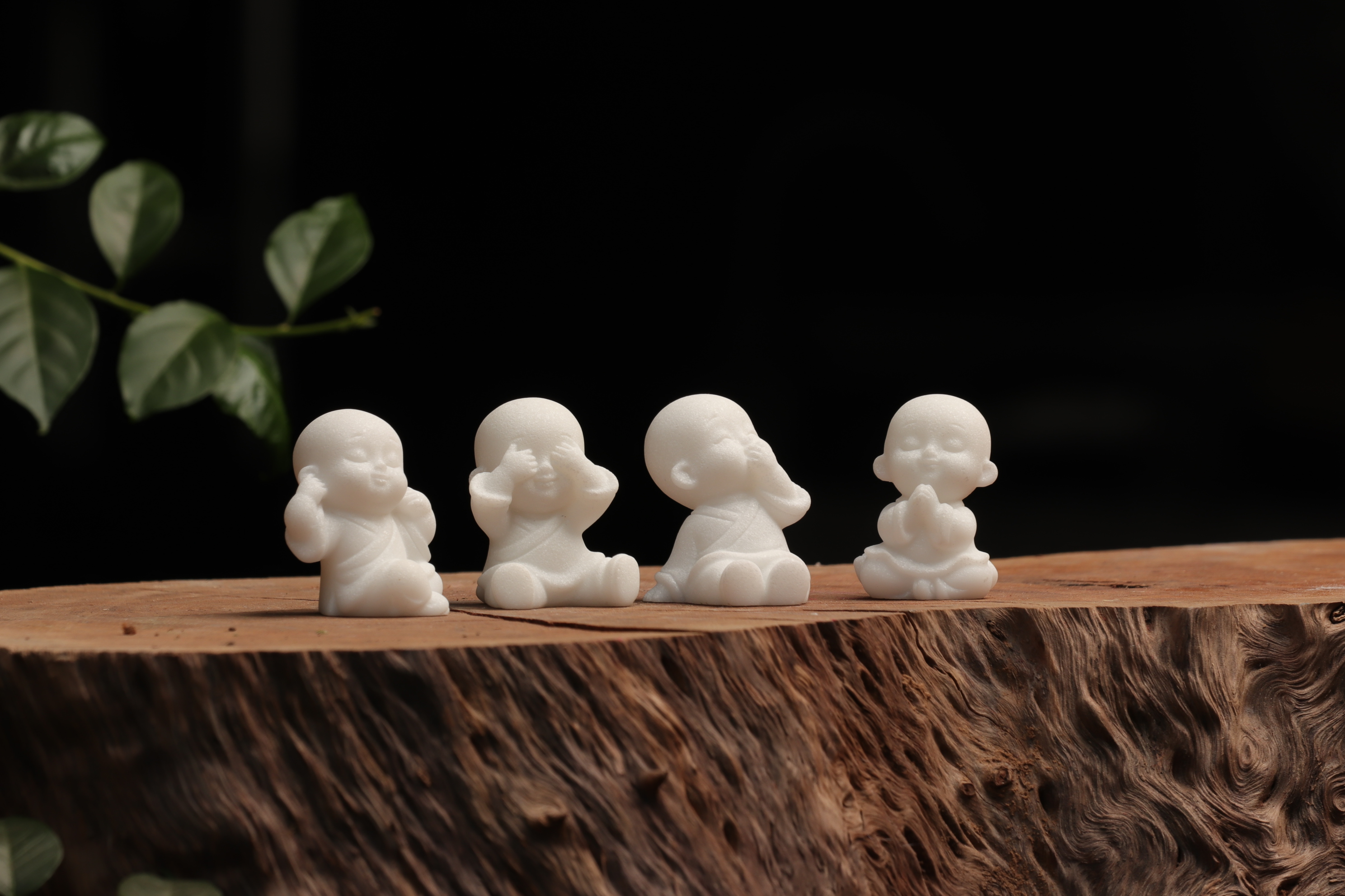 白云石茶室摆件和尚中式茶宠微景观摆设鱼缸造景桌面创意禅意摆件