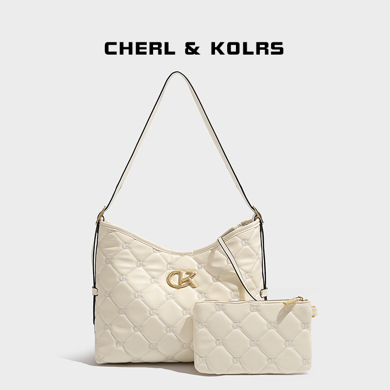 CherlKolrs时尚轻奢托特包小香风上班单肩包高级感托特女包白色
