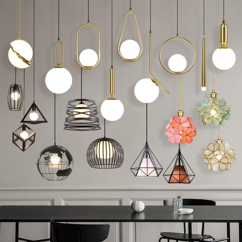 轻奢饭厅吊灯三头北欧现代简约单床头过道玄关饭桌酒吧台网红吊灯