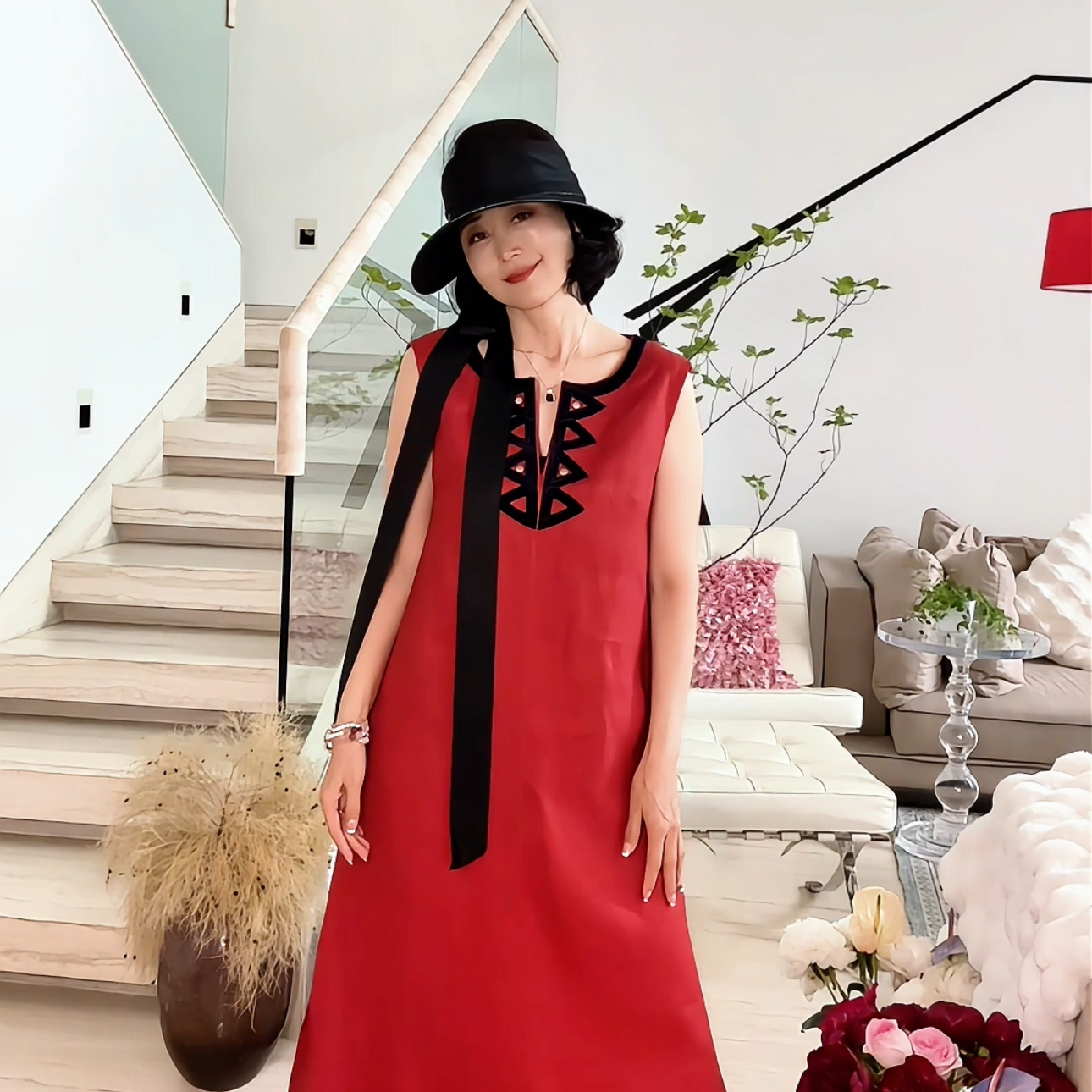 【维姐精选】TT 夏日风情 100亚麻意式重工图案刺绣松弛感连衣裙