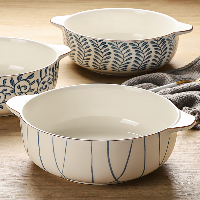 陶瓷双耳汤碗家用2023新款大汤盆酸菜鱼大盆碗特大号面碗大碗