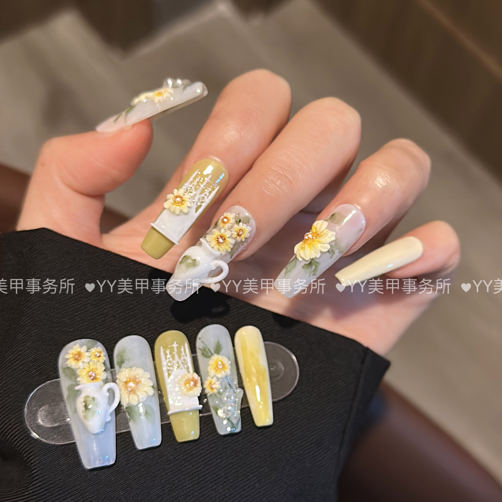 奶油向日葵•05拍下联系客服改发货时间否则无法制作·初春穿戴甲