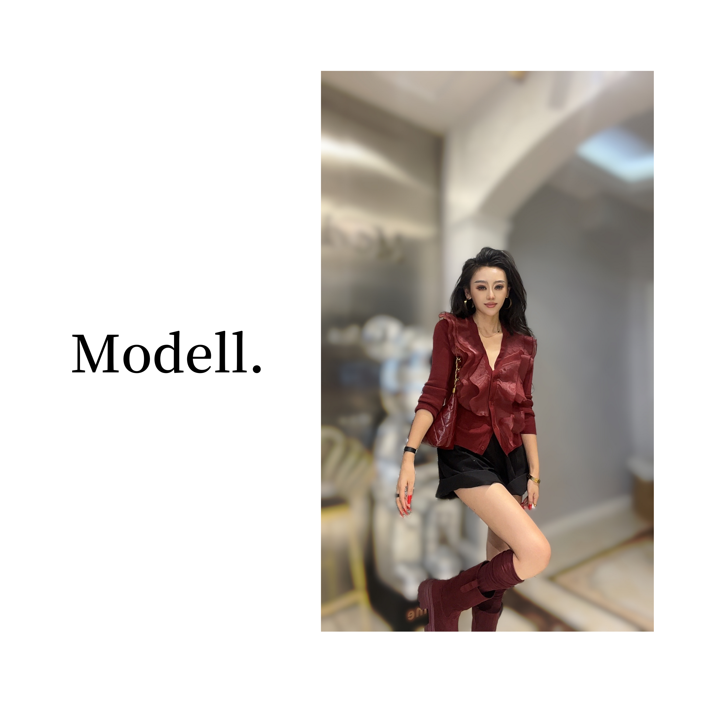 时尚洋气大飞边毛衫