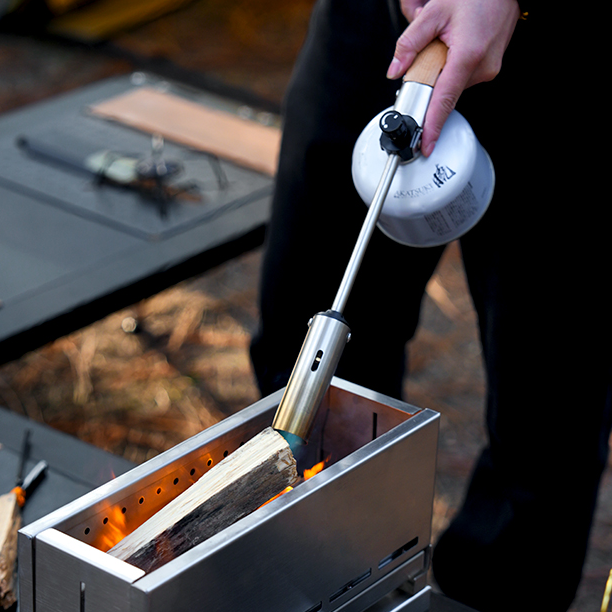 白鹿领地户外便携折叠喷枪手持式喷火枪榉木不锈钢猛火高山罐喷枪