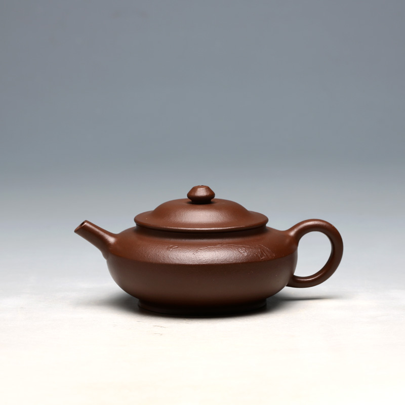 宜兴紫砂壶 华健弟子周琦 全手工180CC紫泥 合梅壶 茶壶明理茶艺