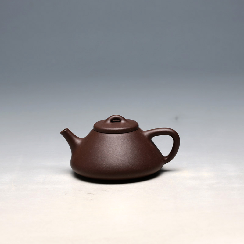 宜兴紫砂壶 朱云舒弟子李战 全手工130CC紫泥子冶石瓢 明理茶艺