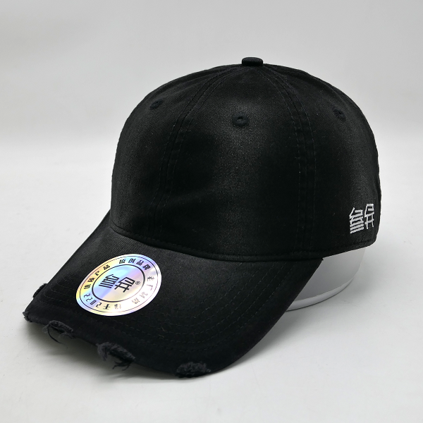 SAN YI/叁异叁异做旧美式棒球帽显脸小软顶男女情侣百搭帽子黑色
