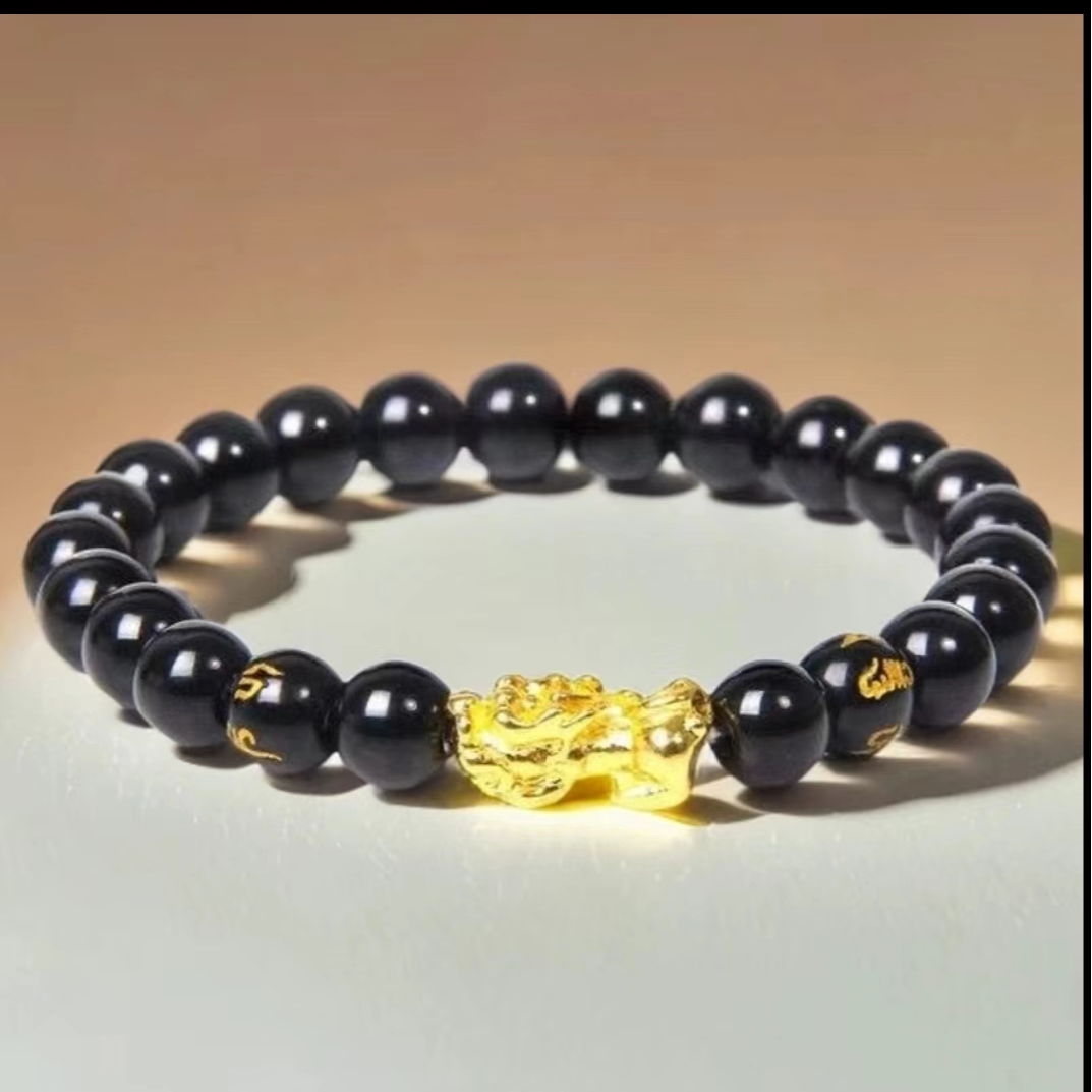 精美黑色珠貔貅手工DIY串珠到手1个ky