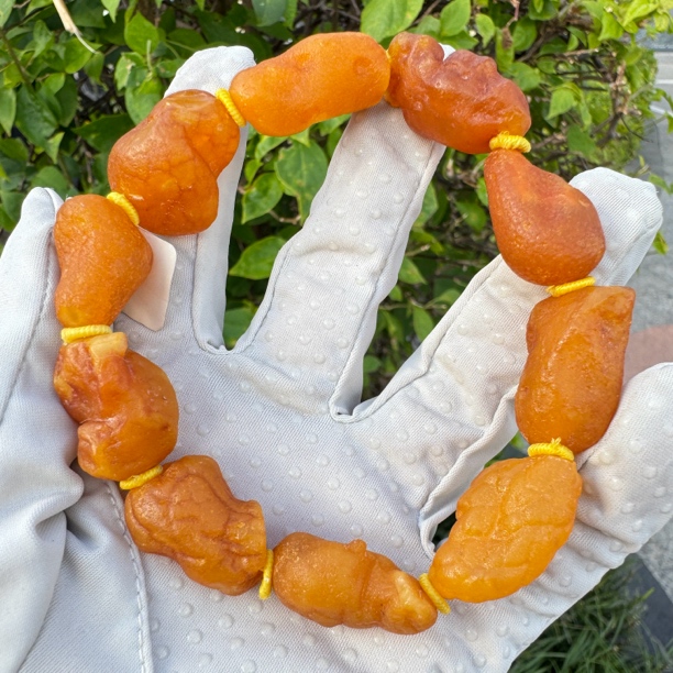 假一赔十，天然琥珀蜜蜡手串，海漂手串 006