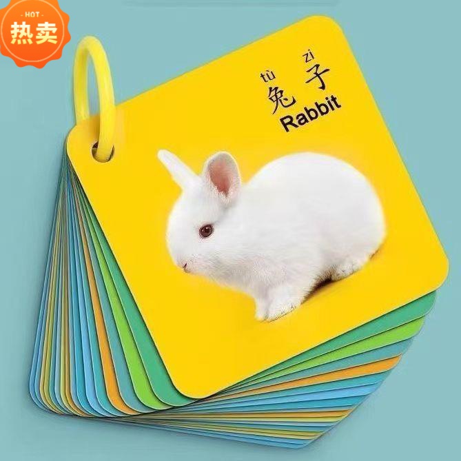 AJV09早教认知识物卡片动物识字益智玩具婴幼儿识图儿童宝宝启蒙