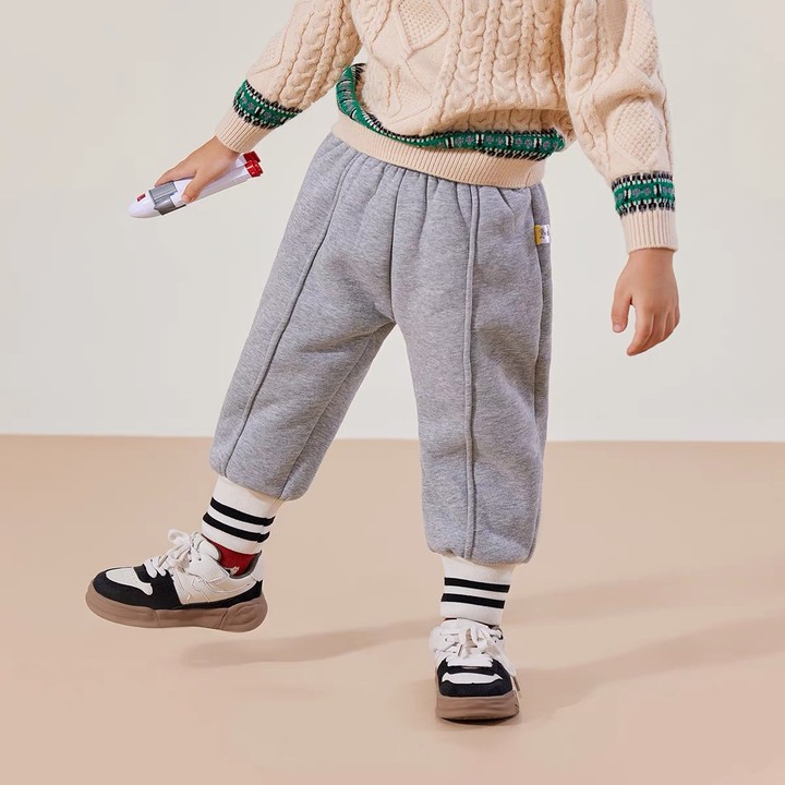 【加厚一体绒】嘟嘟家儿童运动加绒卫裤男童棉裤冬季百搭校服神裤