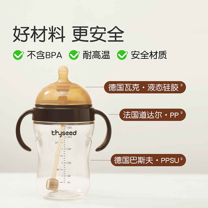 【刮码】SX断奶大奶瓶以上宝宝婴儿一岁ppsu重力球吸管奶瓶防胀气