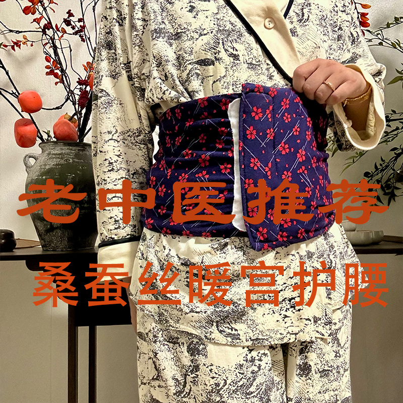 桑蚕丝填充保暖护腰老中医推荐暖宫御寒女士冬季透气印花100蚕丝