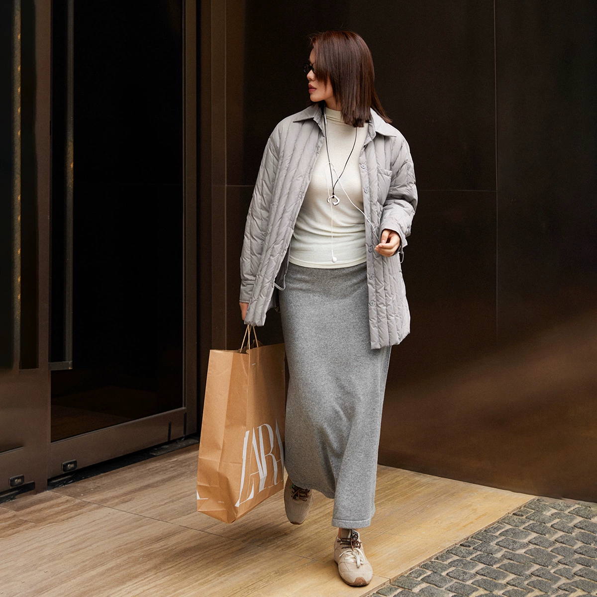 【折扣款】PLUSMALL盐系衬衫羽绒 90白鸭绒衬衫领羽绒服PPPP2410058