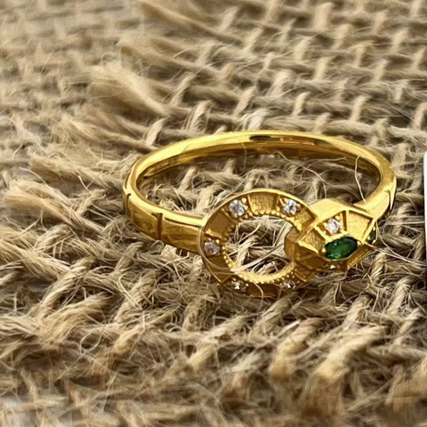 足金999祖母绿戒指