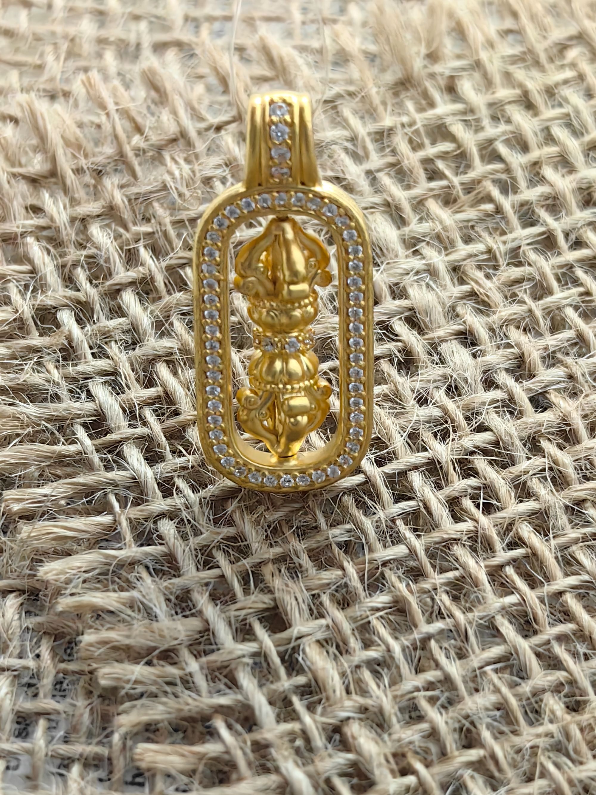 足金999韦雪同款大金刚杵中间带钻可旋转